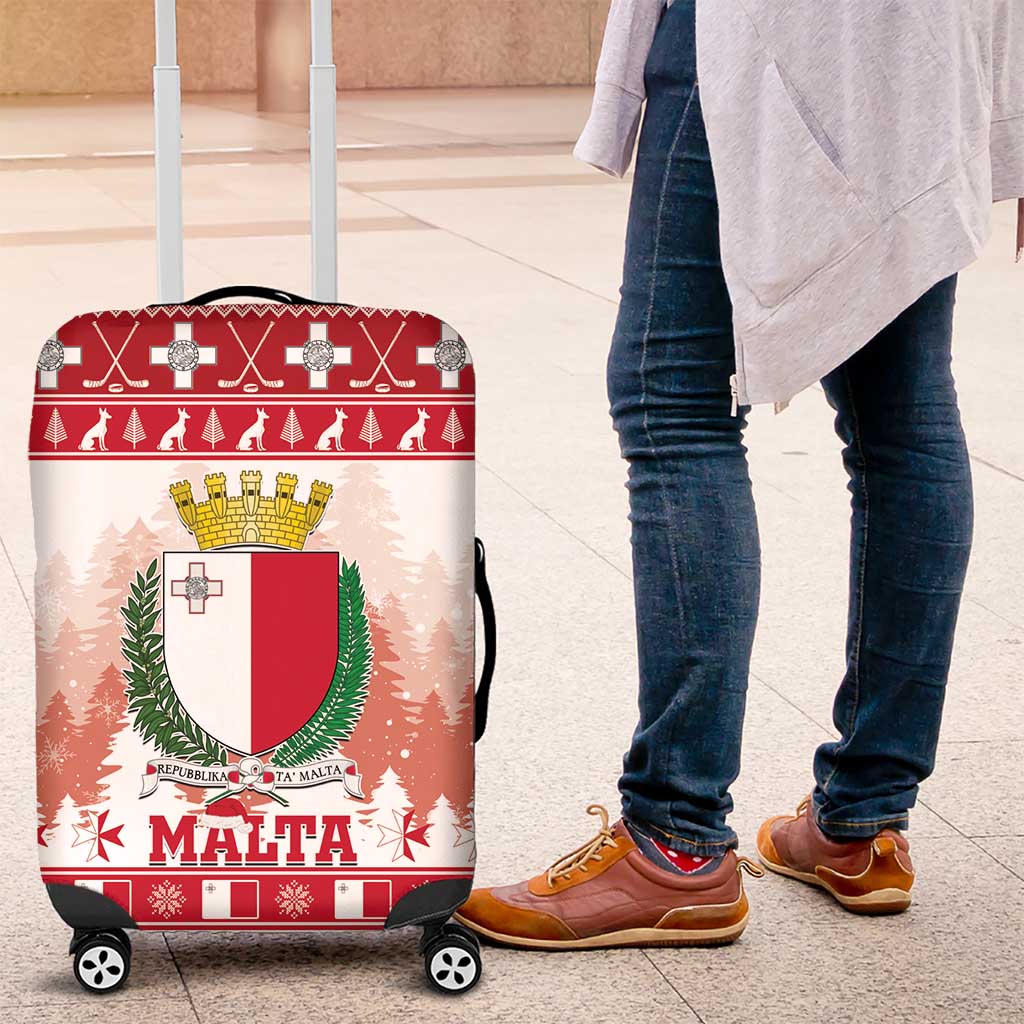 Malta Christmas Luggage Cover Coat Of Arms il-Milied it-Tajjeb - Wonder Print Shop