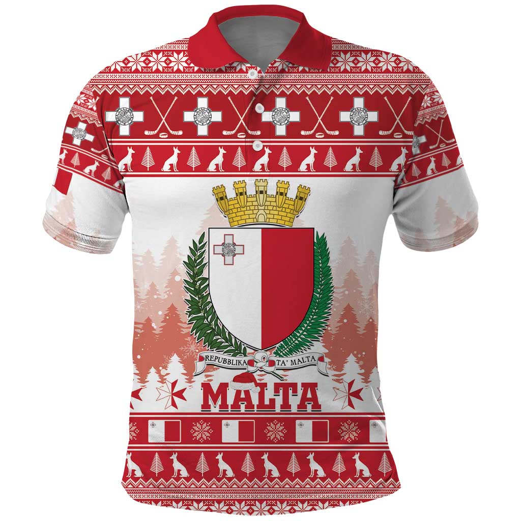 Malta Christmas Polo Shirt Coat Of Arms il-Milied it-Tajjeb - Wonder Print Shop