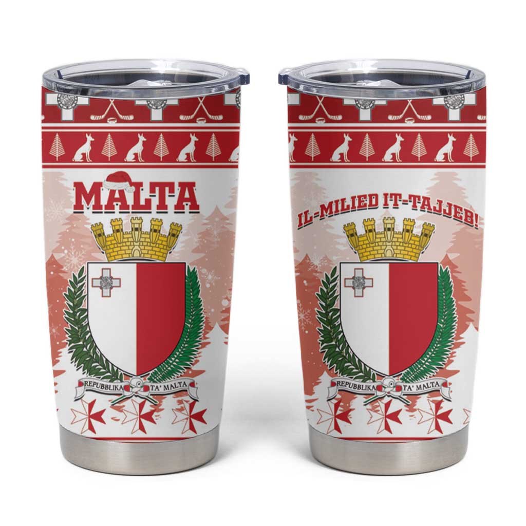 Malta Christmas Tumbler Cup Coat Of Arms il-Milied it-Tajjeb - Wonder Print Shop