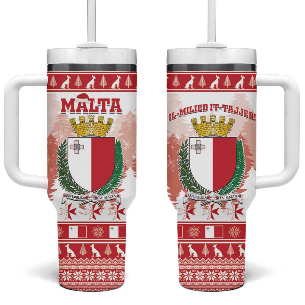 Malta Christmas Tumbler With Handle Coat Of Arms il-Milied it-Tajjeb - Wonder Print Shop