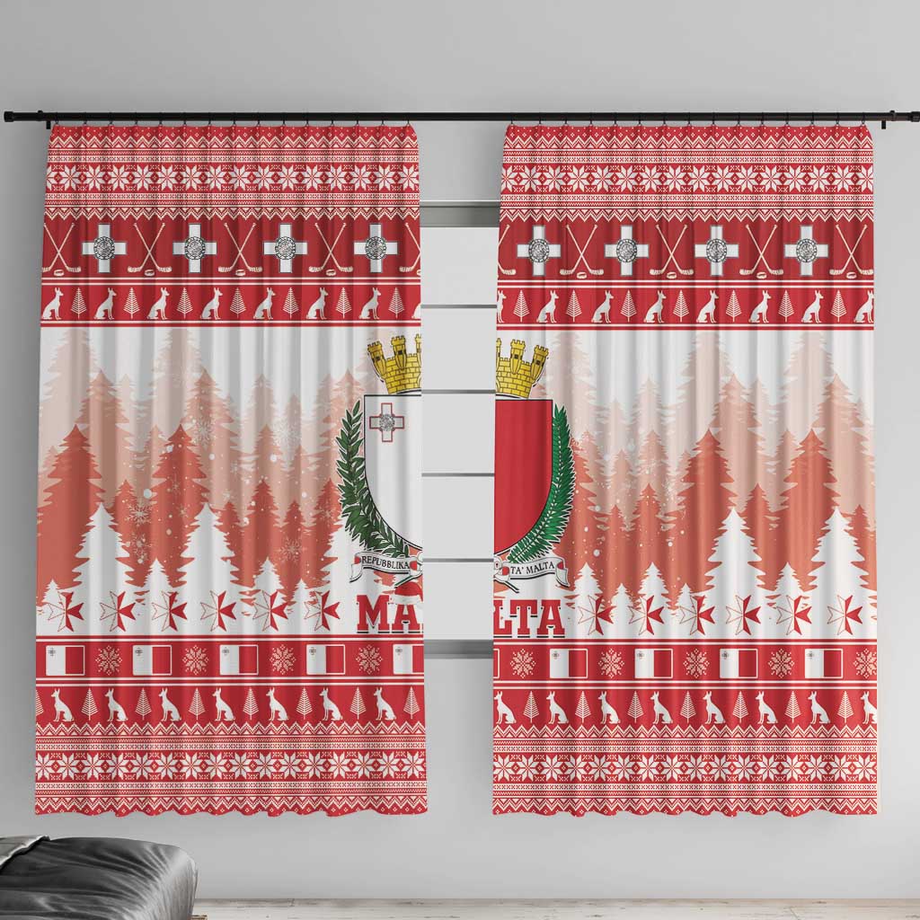 Malta Christmas Window Curtain Coat Of Arms il-Milied it-Tajjeb - Wonder Print Shop