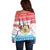 Luxembourg Christmas Off Shoulder Sweater Coat Of Arms Schei Chreschtdeeg - Wonder Print Shop