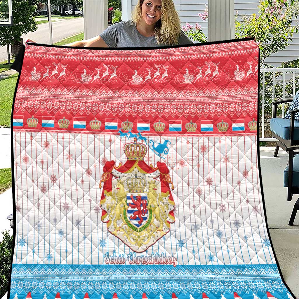 Luxembourg Christmas Quilt Coat Of Arms Schei Chreschtdeeg - Wonder Print Shop