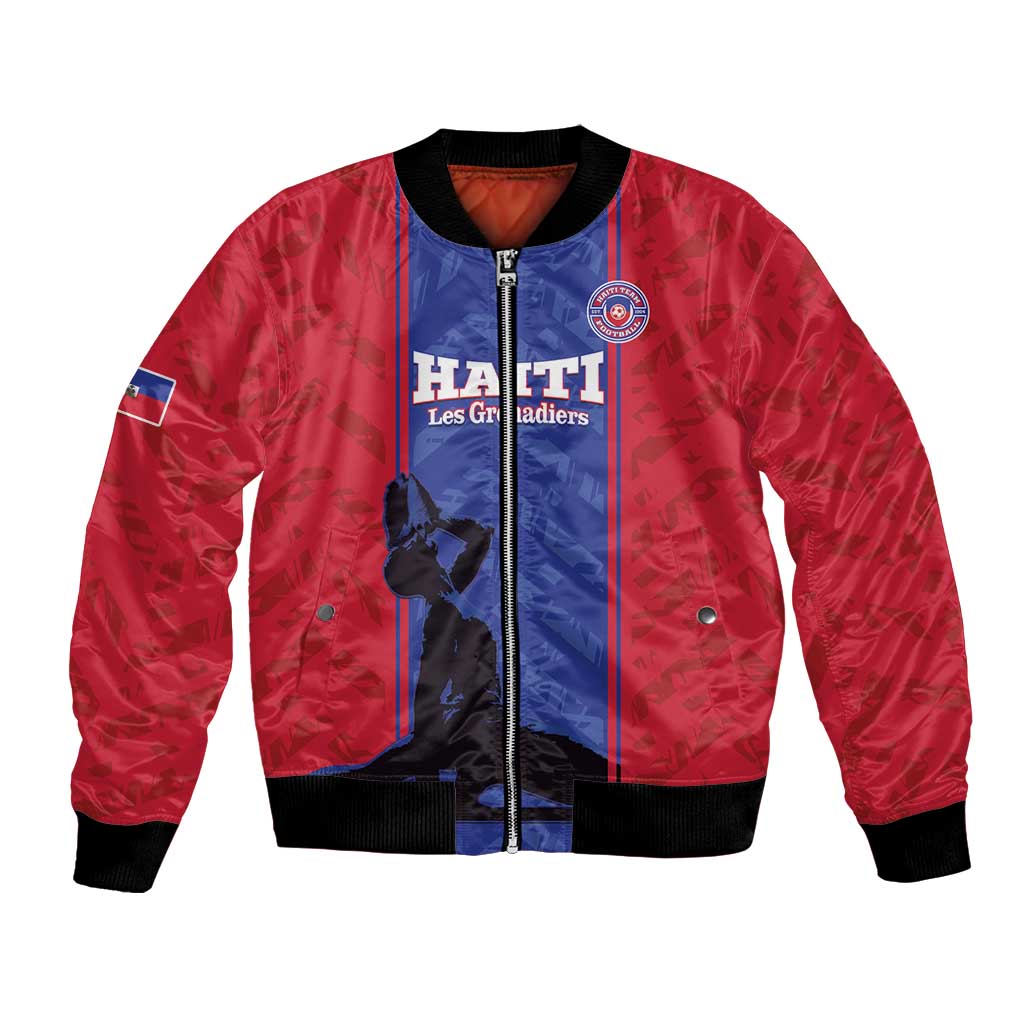 Custom Haiti Football Bomber Jacket Go Les Grenadiers - Wonder Print Shop