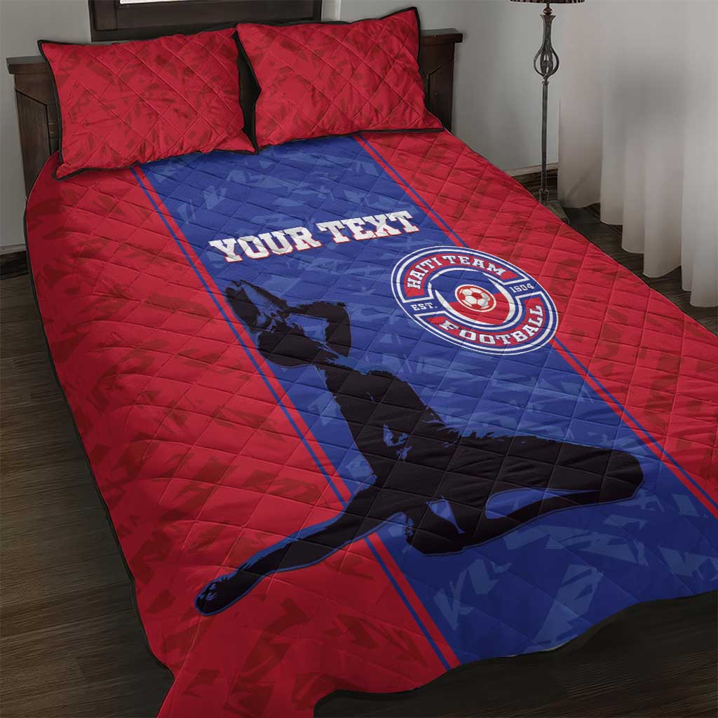 Custom Haiti Football Quilt Bed Set Go Les Grenadiers - Wonder Print Shop