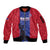 Custom Haiti Football Sleeve Zip Bomber Jacket Go Les Grenadiers - Wonder Print Shop