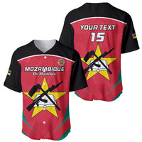 Red and black football jerseys set: front Mozambique Os Mambas, back Your Text 15