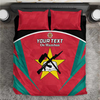 Red and teal Os Mambas bedding set with centered star logo and two pillowcases