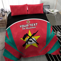 Red and teal Os Mambas bedding set with star emblem and two matching pillowcases