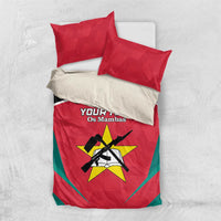 Red and teal Os Mambas bedding set with star emblem duvet and two red pillowcases