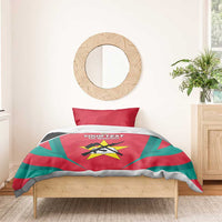 Red and teal Os Mambas bedding set with star emblem duvet and two pillowcases