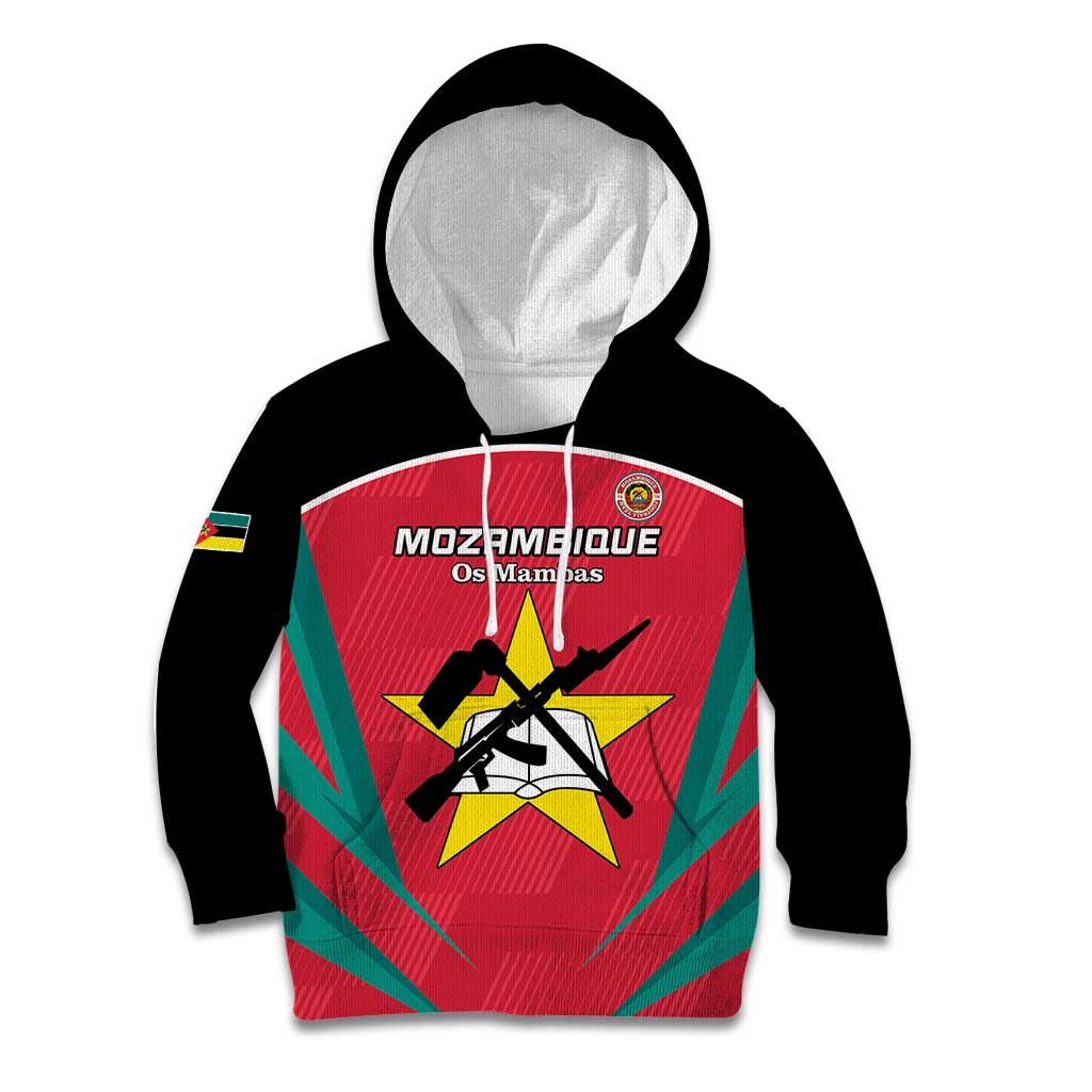 Custom Mozambique Football Kid Hoodie Go Os Mambas - Wonder Print Shop