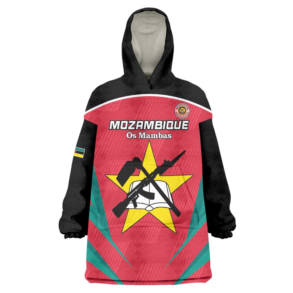 Custom Mozambique Football Wearable Blanket Hoodie Go Os Mambas