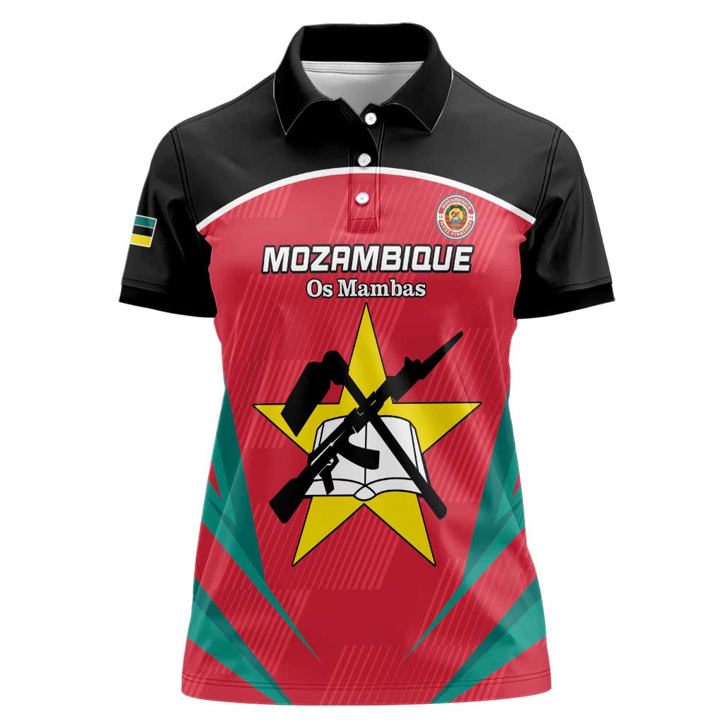 Custom Mozambique Football Women Polo Shirt Go Os Mambas - Wonder Print Shop