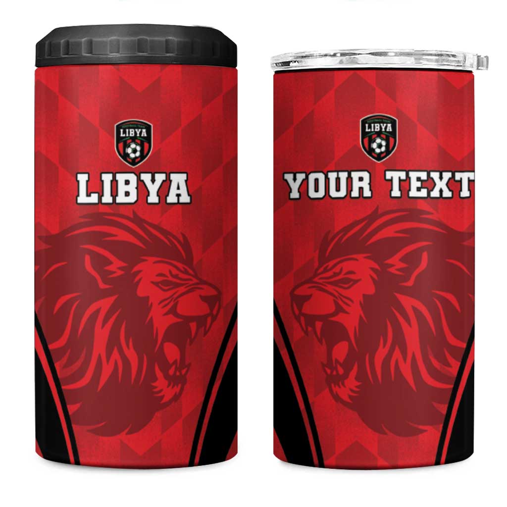 Custom Libya Football 4 in 1 Can Cooler Tumbler Go Fursan al-Mutawasit