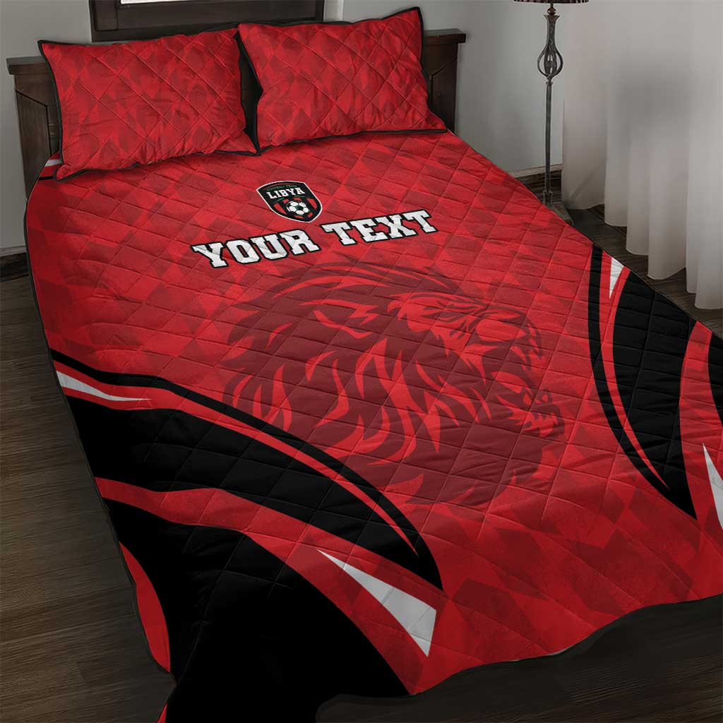 Custom Libya Football Quilt Bed Set Go Fursan al-Mutawasit - Wonder Print Shop