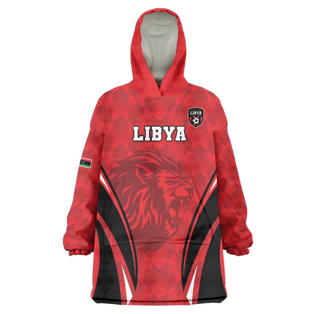 Custom Libya Football Wearable Blanket Hoodie Go Fursan al-Mutawasit