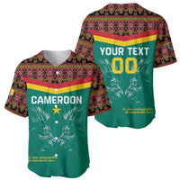 Set of two green football baseball jerseys: front 'CAMEROON', back 'YOUR TEXT 00'