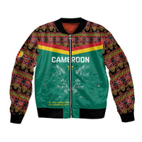 Custom Cameroon Football Bomber Jacket Go Champions - Toghu Pattern