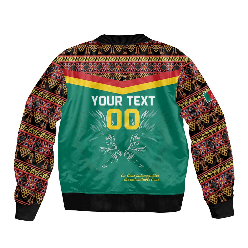 Custom Cameroon Football Bomber Jacket Go Champions - Toghu Pattern