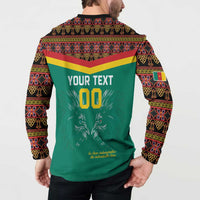 Custom Cameroon Football Button Sweatshirt Go Champions - Toghu Pattern