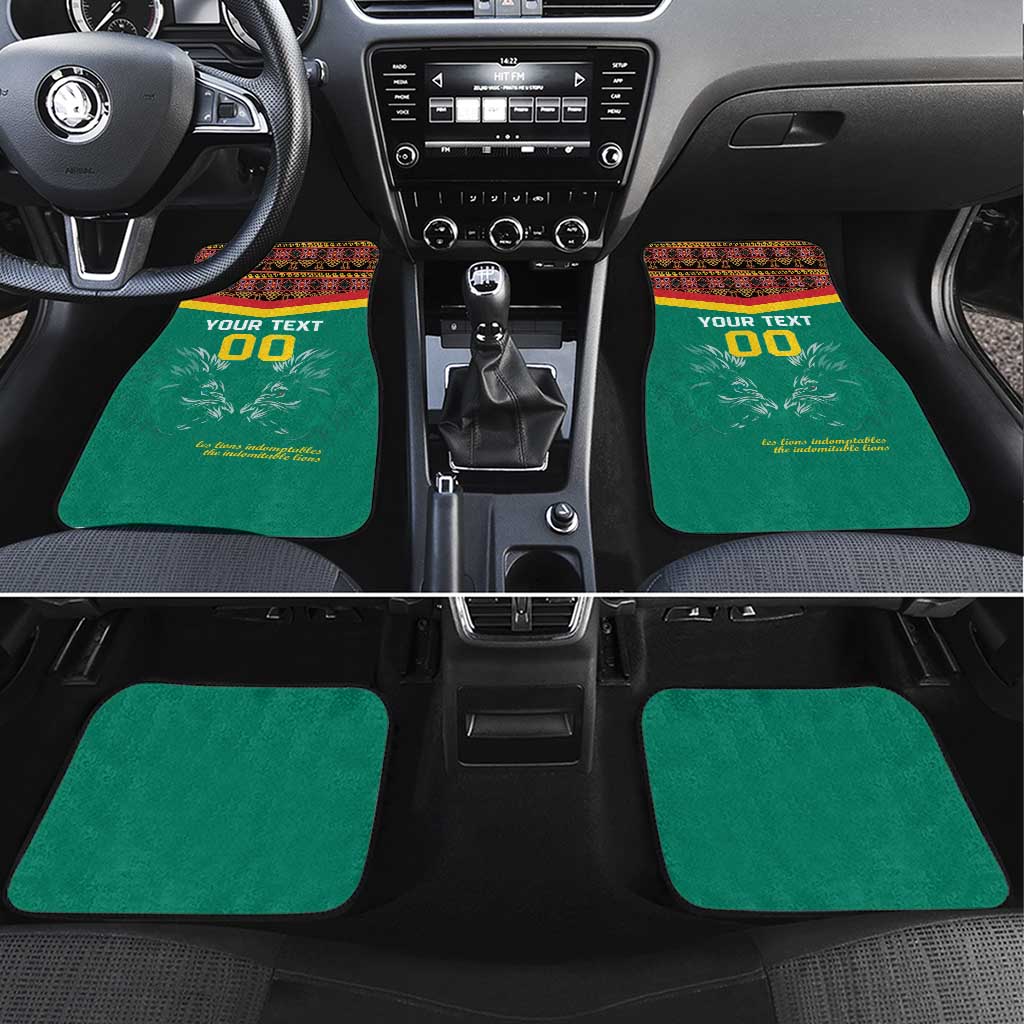 Custom Cameroon Football Car Mats Go Champions - Toghu Pattern