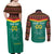 Custom Cameroon Football Couples Matching Off Shoulder Maxi Dress and Long Sleeve Button Shirt Go Champions - Toghu Pattern