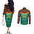 Custom Cameroon Football Couples Matching Off The Shoulder Long Sleeve Dress and Long Sleeve Button Shirt Go Champions - Toghu Pattern