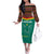 Custom Cameroon Football Family Matching Off The Shoulder Long Sleeve Dress and Hawaiian Shirt Go Champions - Toghu Pattern