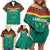 Custom Cameroon Football Family Matching Off Shoulder Short Dress and Hawaiian Shirt Go Champions - Toghu Pattern