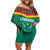 Custom Cameroon Football Family Matching Off Shoulder Short Dress and Hawaiian Shirt Go Champions - Toghu Pattern