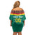 Custom Cameroon Football Family Matching Off Shoulder Short Dress and Hawaiian Shirt Go Champions - Toghu Pattern