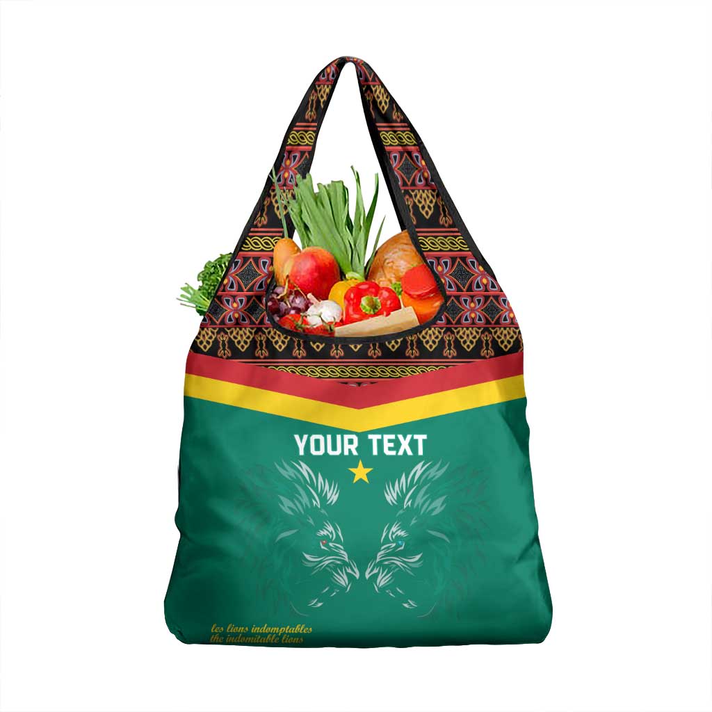 Custom Cameroon Football Grocery Bag Go Champions - Toghu Pattern