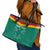 Custom Cameroon Football Leather Tote Bag Go Champions - Toghu Pattern