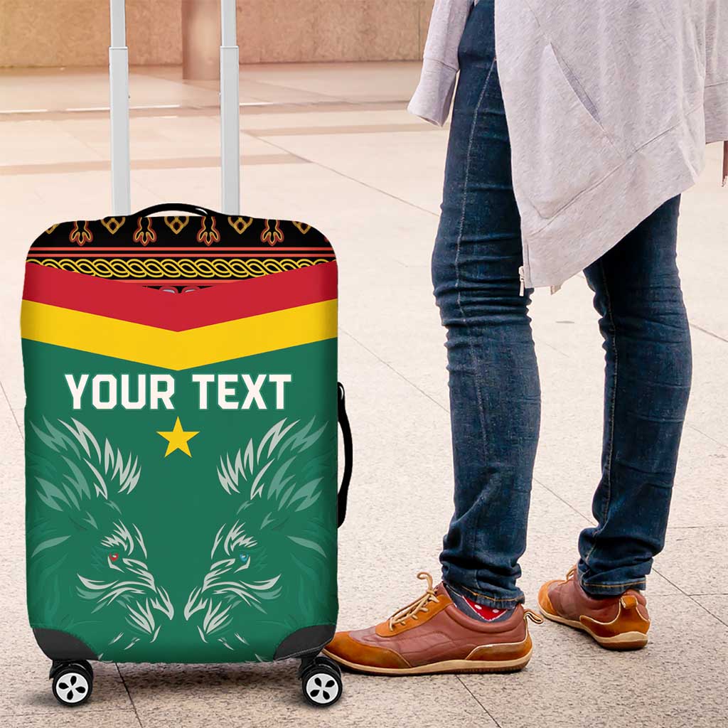 Custom Cameroon Football Luggage Cover Go Champions - Toghu Pattern