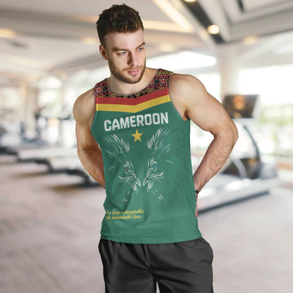 Custom Cameroon Football Men Tank Top Go Champions - Toghu Pattern