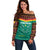 Custom Cameroon Football Off Shoulder Sweater Go Champions - Toghu Pattern