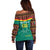 Custom Cameroon Football Off Shoulder Sweater Go Champions - Toghu Pattern