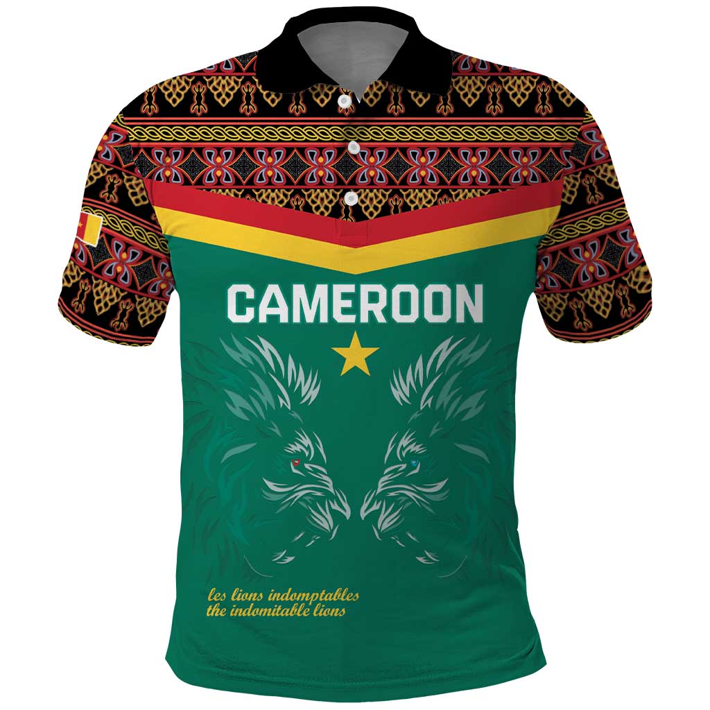 Custom Cameroon Football Polo Shirt Go Champions - Toghu Pattern