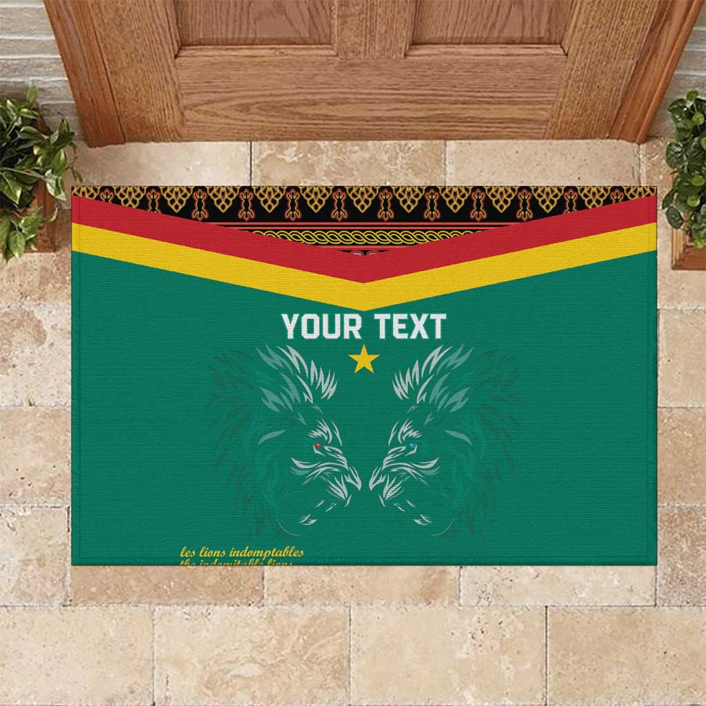 Custom Cameroon Football Rubber Doormat Go Champions - Toghu Pattern