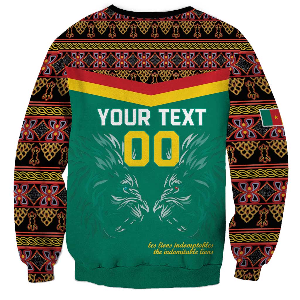 Custom Cameroon Football Sweatshirt Go Champions - Toghu Pattern