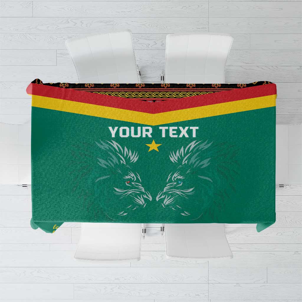 Custom Cameroon Football Tablecloth Go Champions - Toghu Pattern