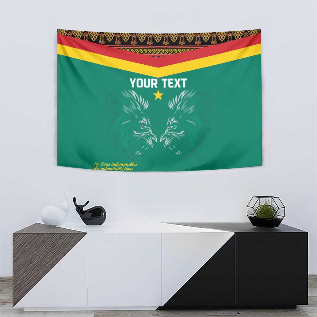 Custom Cameroon Football Tapestry Go Champions - Toghu Pattern