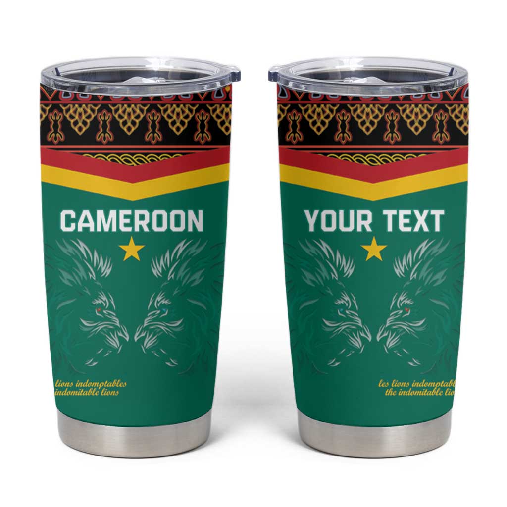 Custom Cameroon Football Tumbler Cup Go Champions - Toghu Pattern