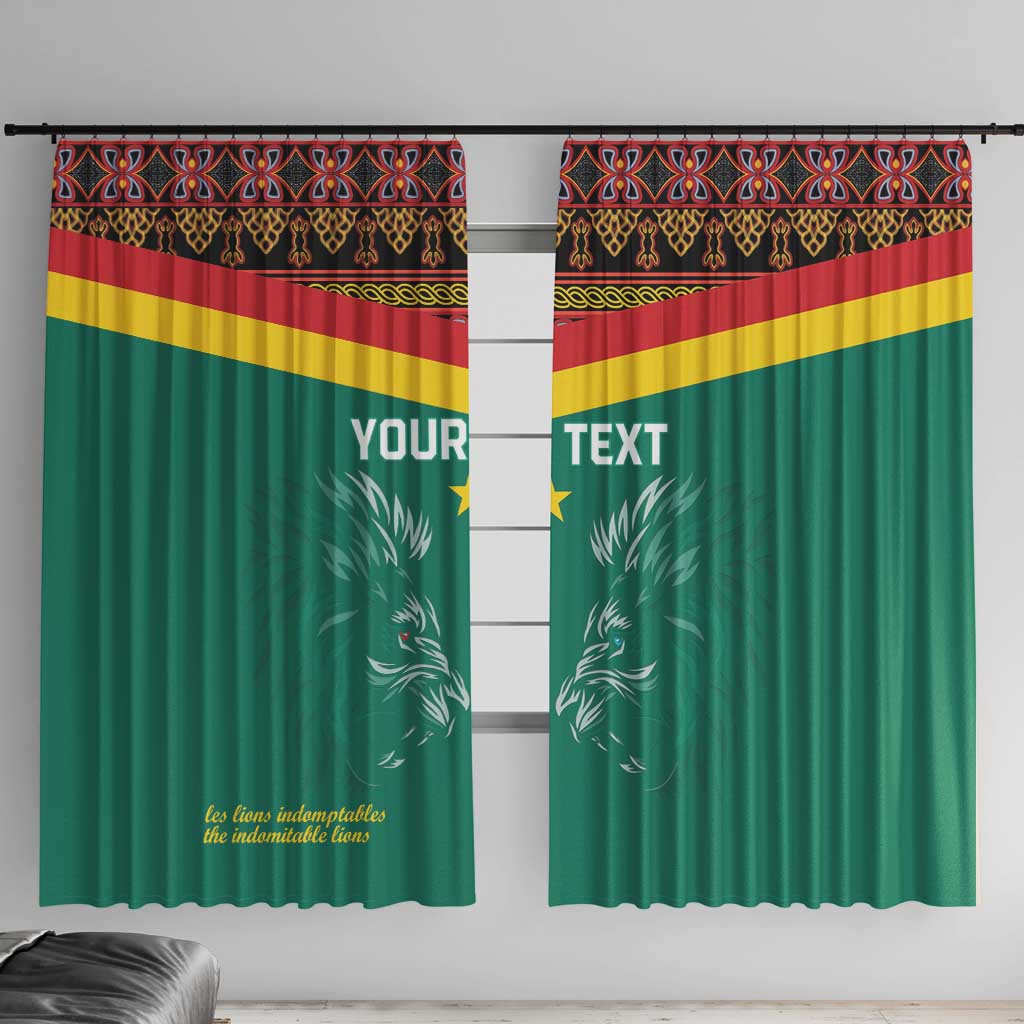 Custom Cameroon Football Window Curtain Go Champions - Toghu Pattern