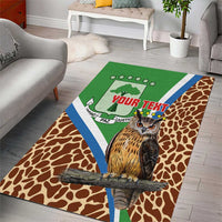 Personalised Equatorial Guinea Area Rug Bubo Poensis Mix Giraffe Pattern