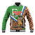 Personalised Equatorial Guinea Baseball Jacket Bubo Poensis Mix Giraffe Pattern