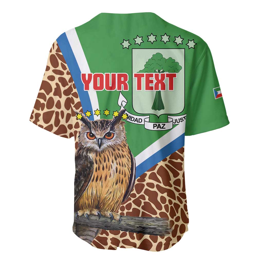 Personalised Equatorial Guinea Baseball Jersey Bubo Poensis Mix Giraffe Pattern