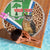 Personalised Equatorial Guinea Beach Blanket Bubo Poensis Mix Giraffe Pattern