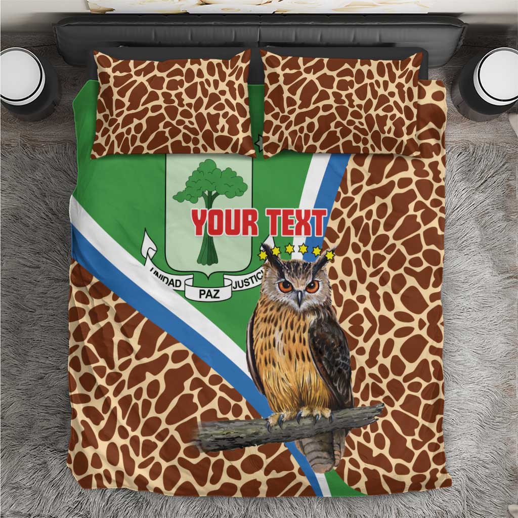 Personalised Equatorial Guinea Bedding Set Bubo Poensis Mix Giraffe Pattern